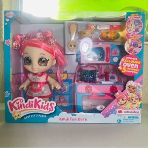 KINDI KIDS Fun Oven Playset Hot Pink Donatina Doll➕5 Exclusive Shopkins RARE
